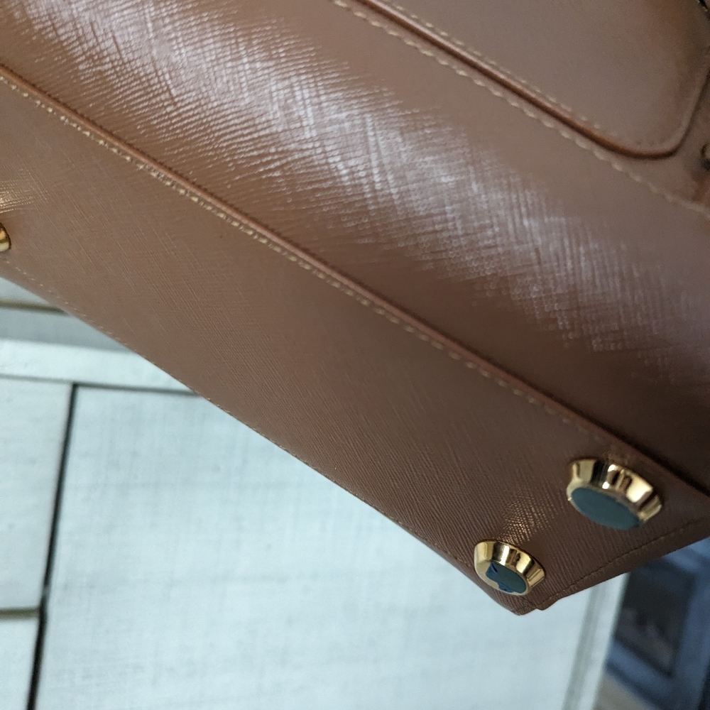 Senreve Mini Maestra Chestnut Tan Convertible Italian Leather Crossbody Backpack - Picture 5 of 14